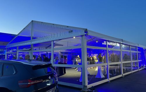 BMW Reichhart, Eröffnungsfeier, Veranstaltung, Leihzelt, Echtglaselemente